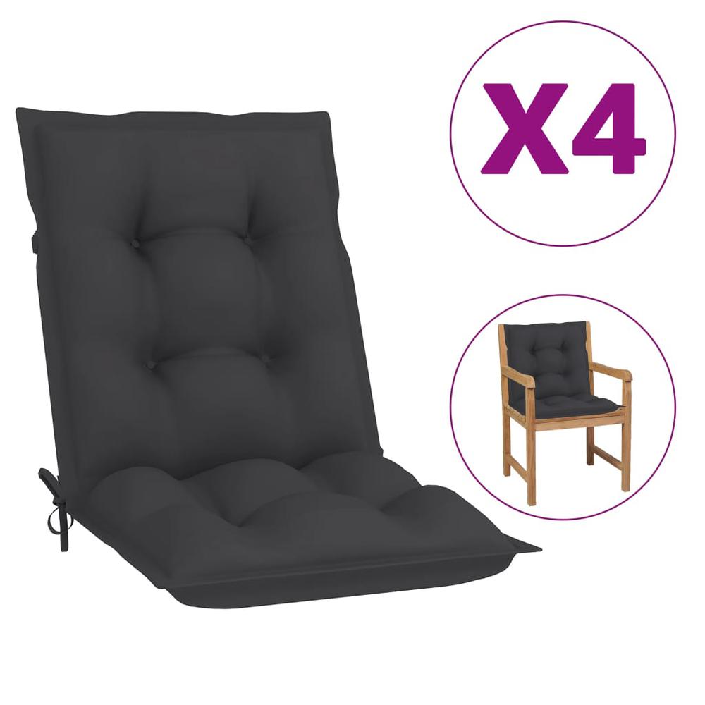 vidaXL Garden Chair Cushions 4 pcs Anthracite 39.4"x19.7"x2.8". Picture 1