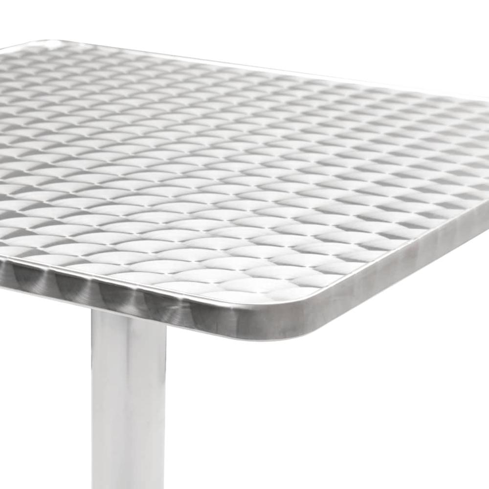 vidaXL Patio Table Silver 23.6"x23.6"x27.6" Aluminum. Picture 4