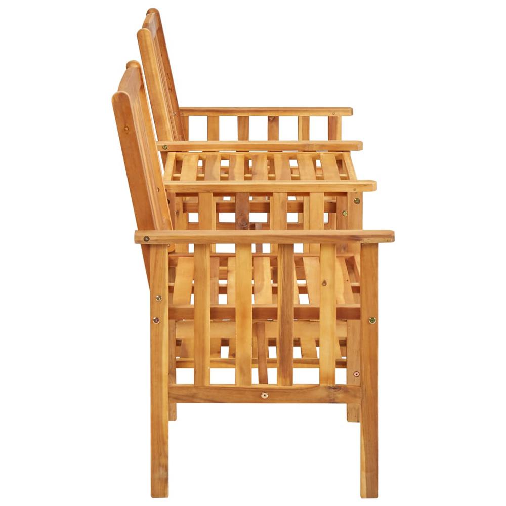 vidaXL Garden Chairs with Tea Table 62.5"x24"x36.2" Solid Acacia Wood, 45933. Picture 3