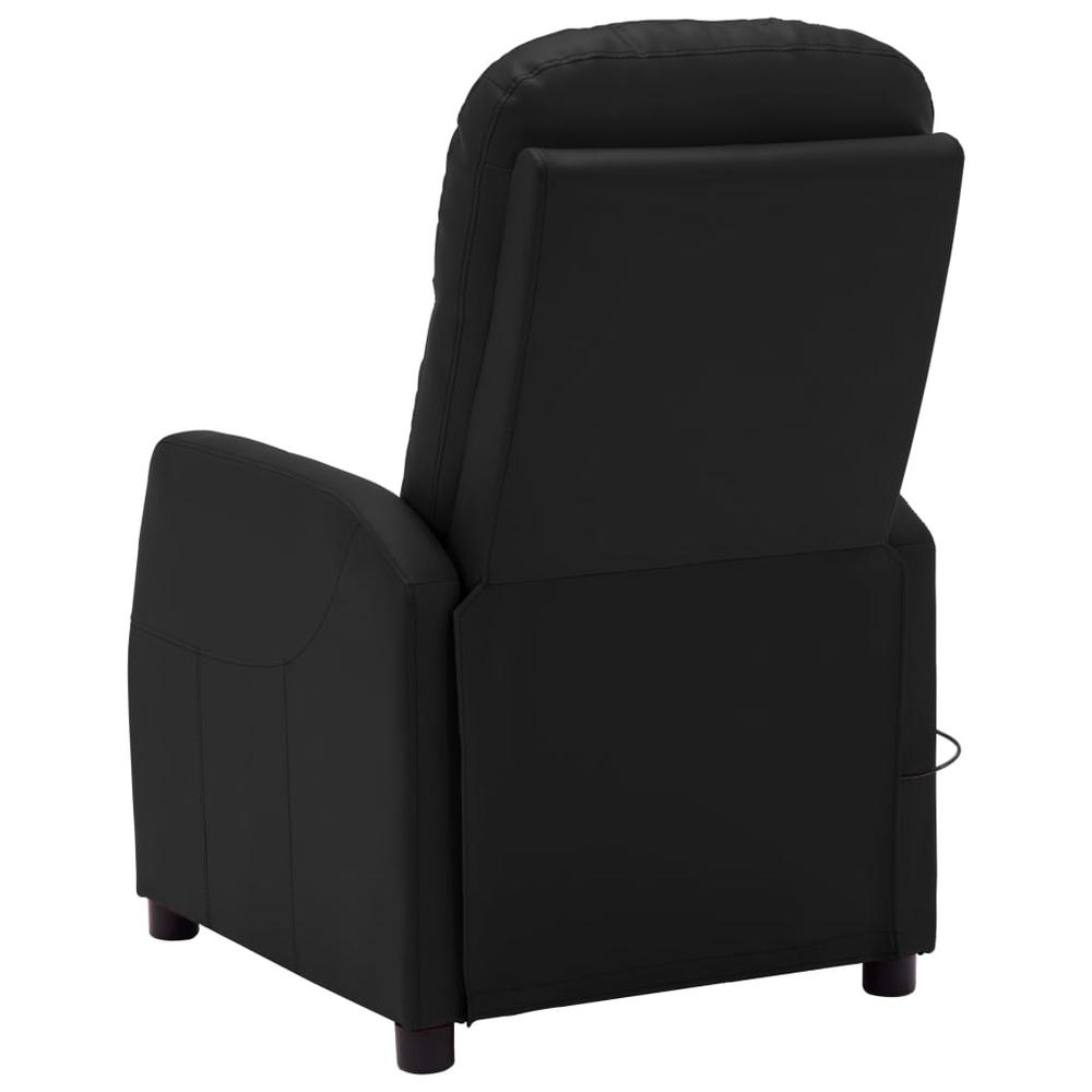 vidaXL Massage Reclining Chair Black Faux Leather, 321359. Picture 4