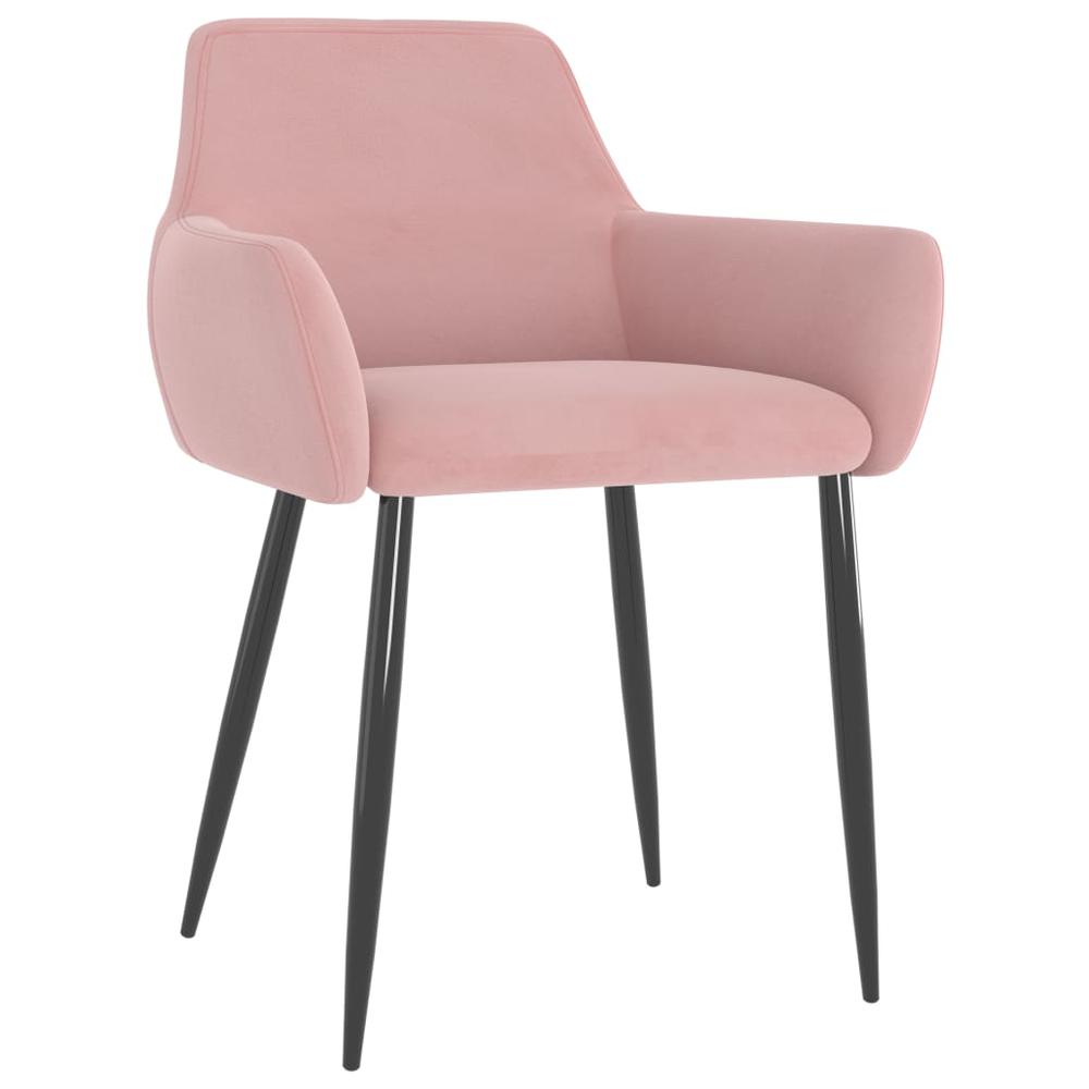 vidaXL Dining Chairs 2 pcs Pink Velvet. Picture 2