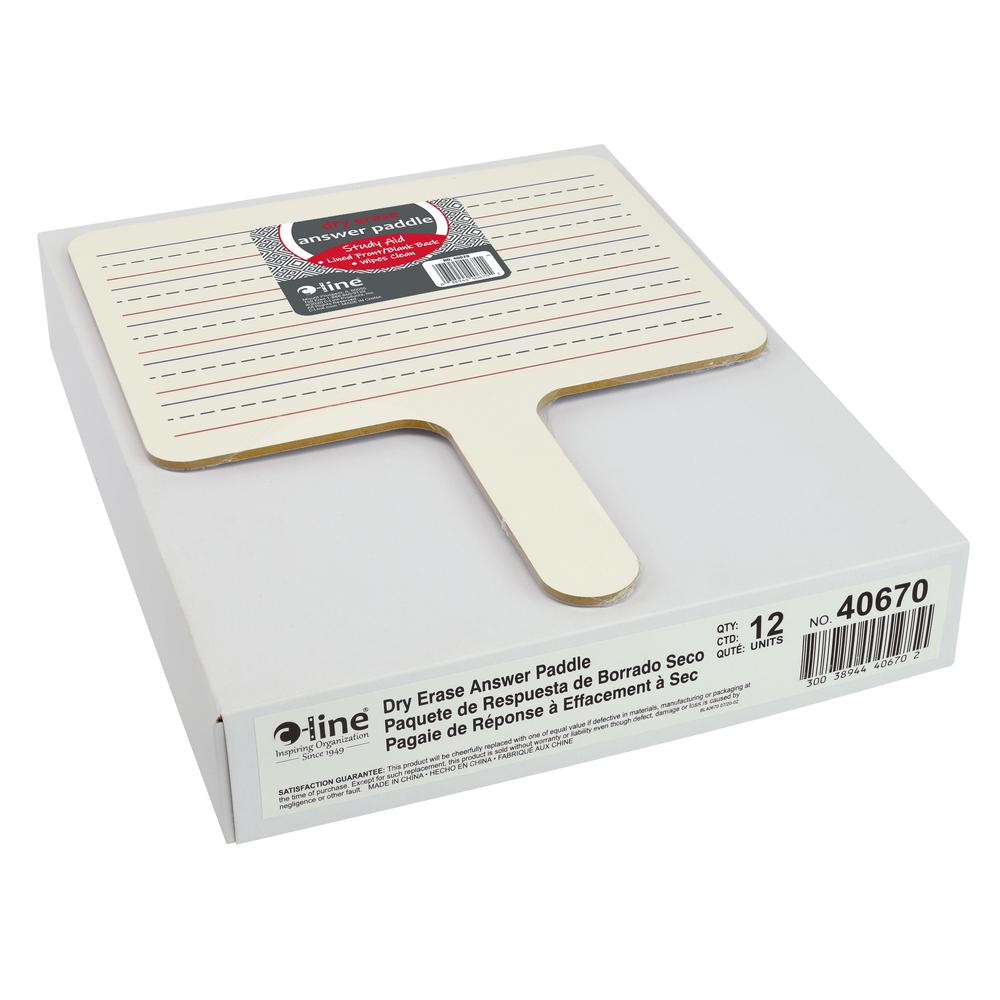 Two-Sided Dry Erase Answer Paddle, Lined on One Side, 1/EA, +12EA/BX, 4BX/CT. Picture 2