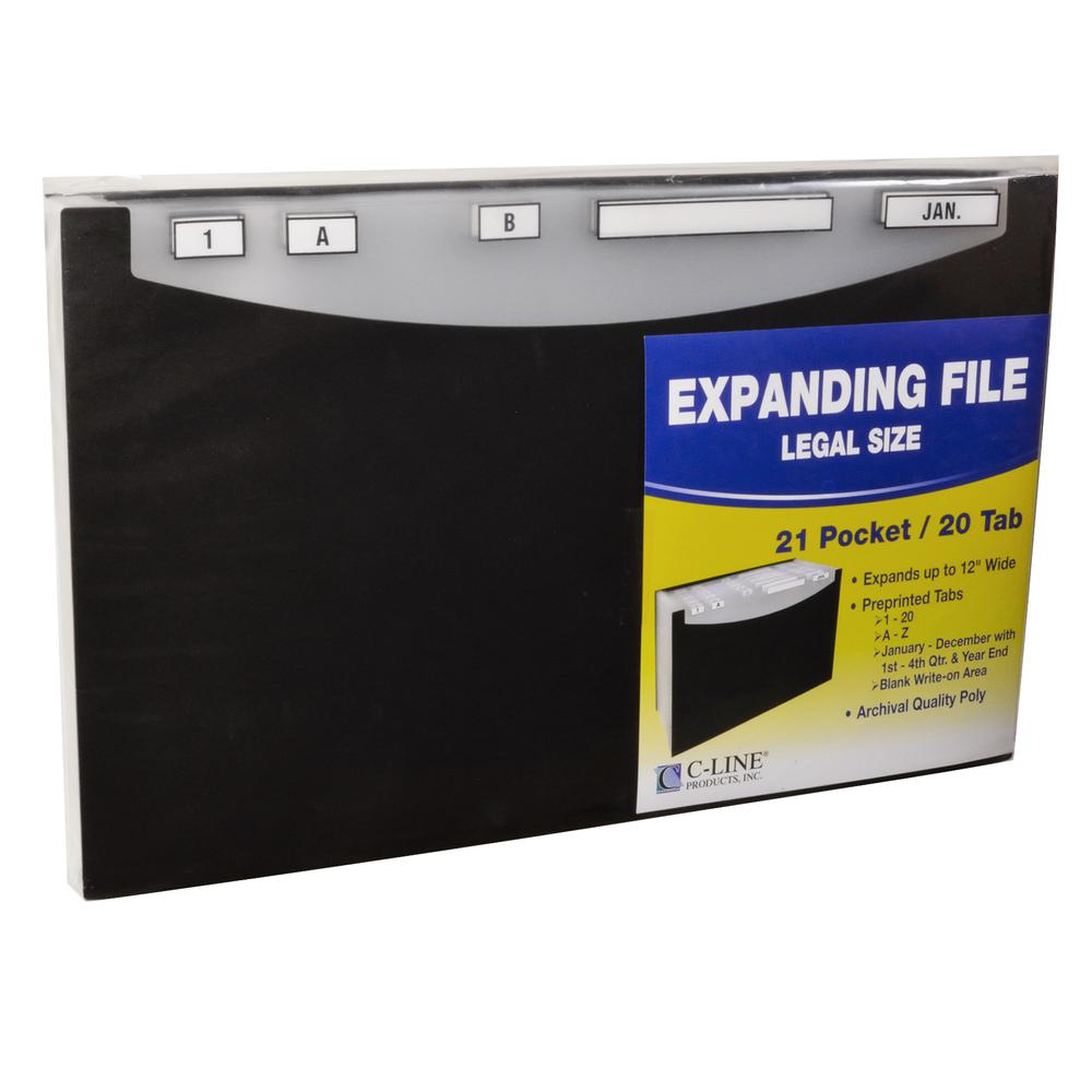21-Pocket Stand-Up Design Expanding File, Black, Legal Size, 1/EA, 48221. Picture 4