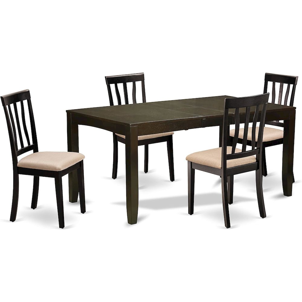 LYAN5-CAP-C 5 Pc Dining room set for 4-Kitchen Tables with Leaf and 4 Kitchen Dining Chairs. Picture 1