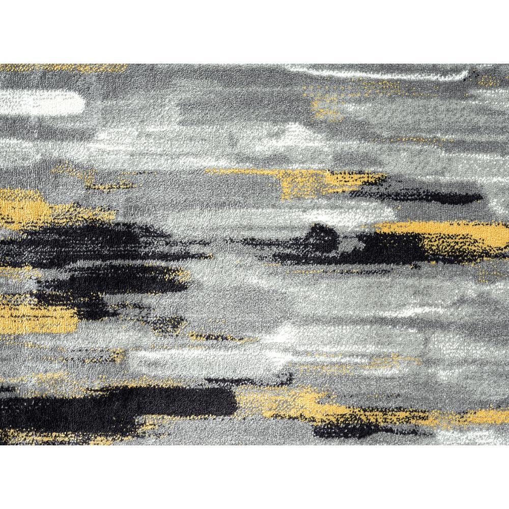 Abani Porto PRT140C Contemporary Grey and Yellow Abstract Area Rug  - 6 x 9. Picture 7