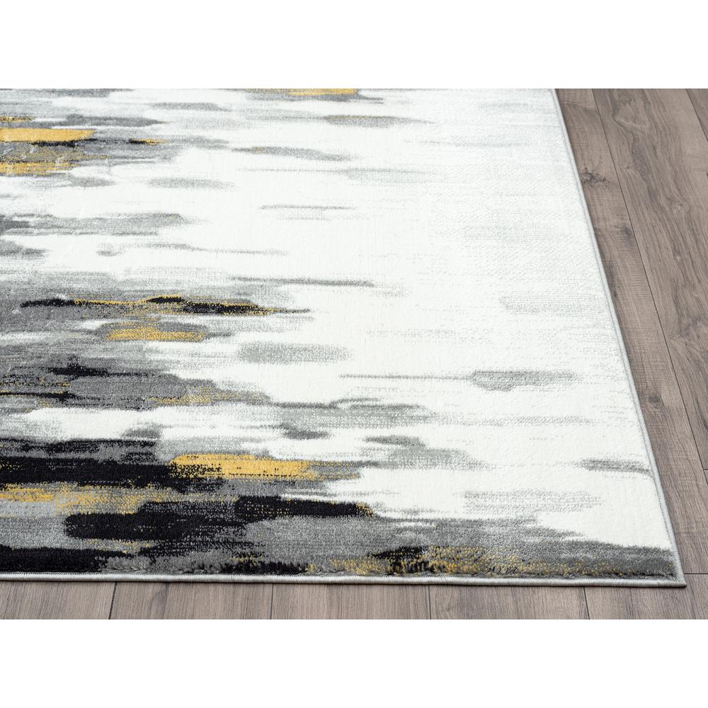 Abani Porto PRT140C Contemporary Grey and Yellow Abstract Area Rug  - 6 x 9. Picture 4