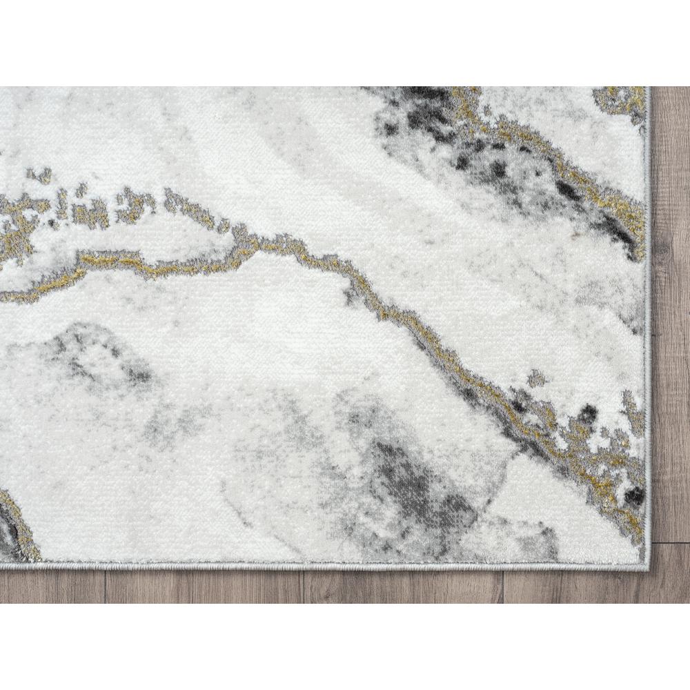 Abani Luna LUN170A Contemporary Marble Grey and Metallic Gold Area Rug - 6 x 9. Picture 2
