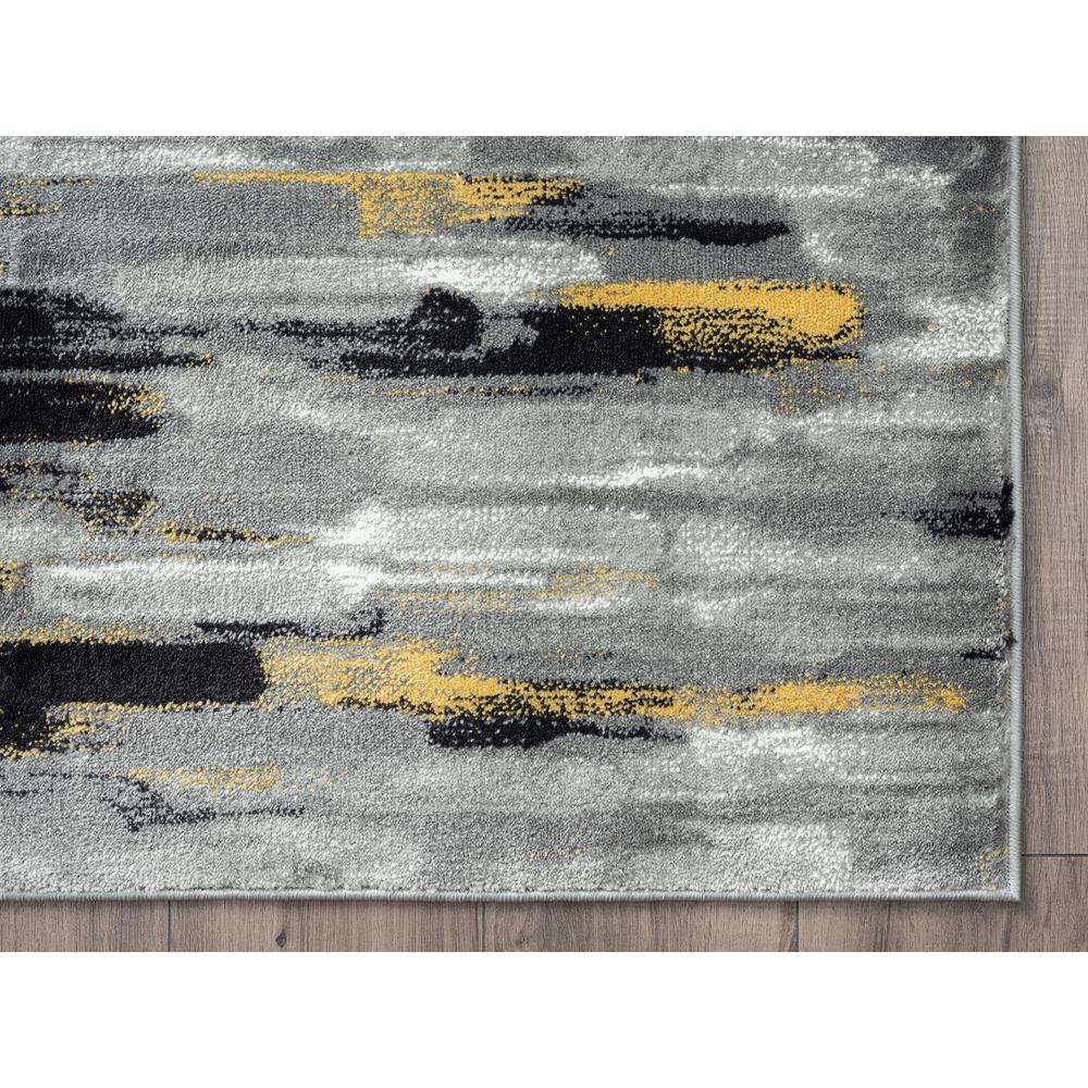 Abani Porto PRT140C Contemporary Grey and Yellow Abstract Area Rug  - 53x76. Picture 2