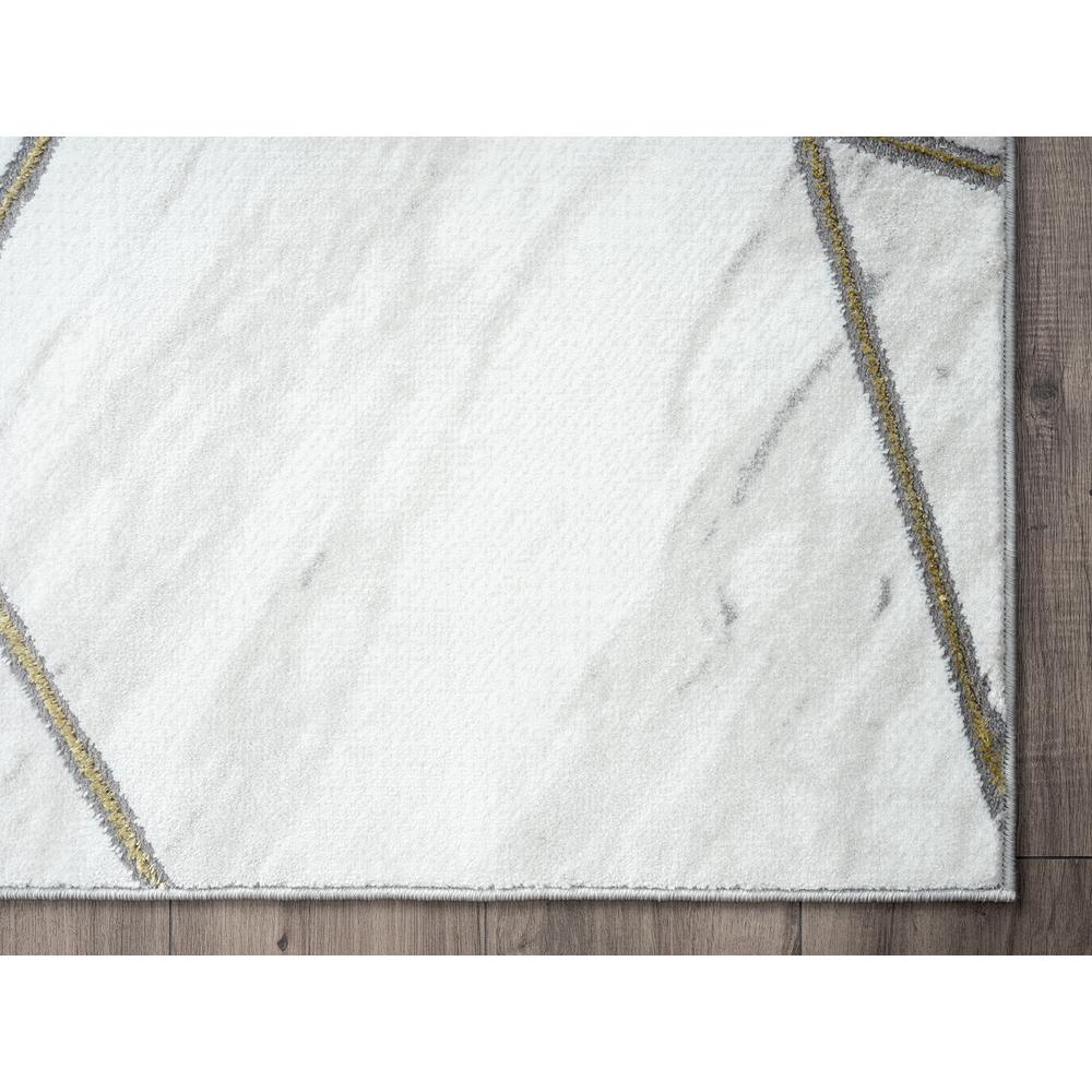 Abani Luna LUN150A Contemporary Marble Gold Lines Area Rug - 4 x 6. Picture 2