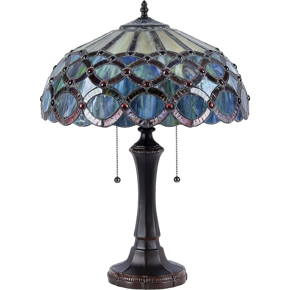 PRISMA Tiffany-style 2 Light Table Lamp 16" Shade. Picture 2