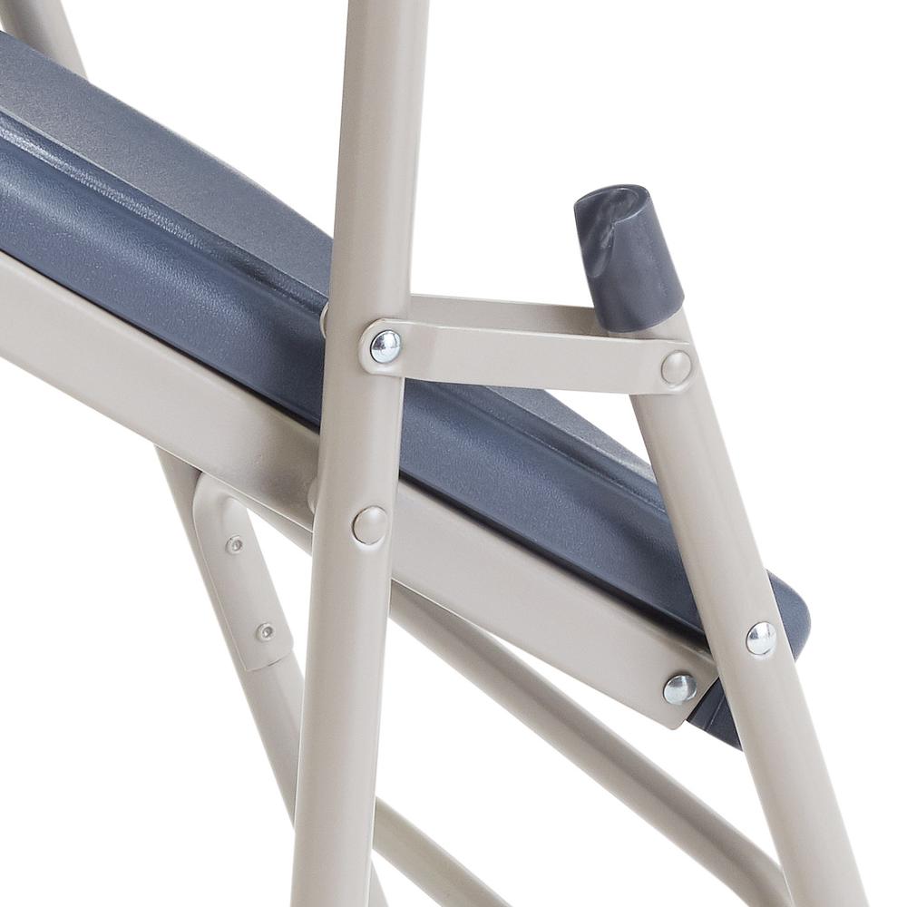 NPS® 1100 Series Deluxe Fan Back With Triple Brace Double Hinge Folding Chair, Dark Blue (Pack of 4). Picture 5