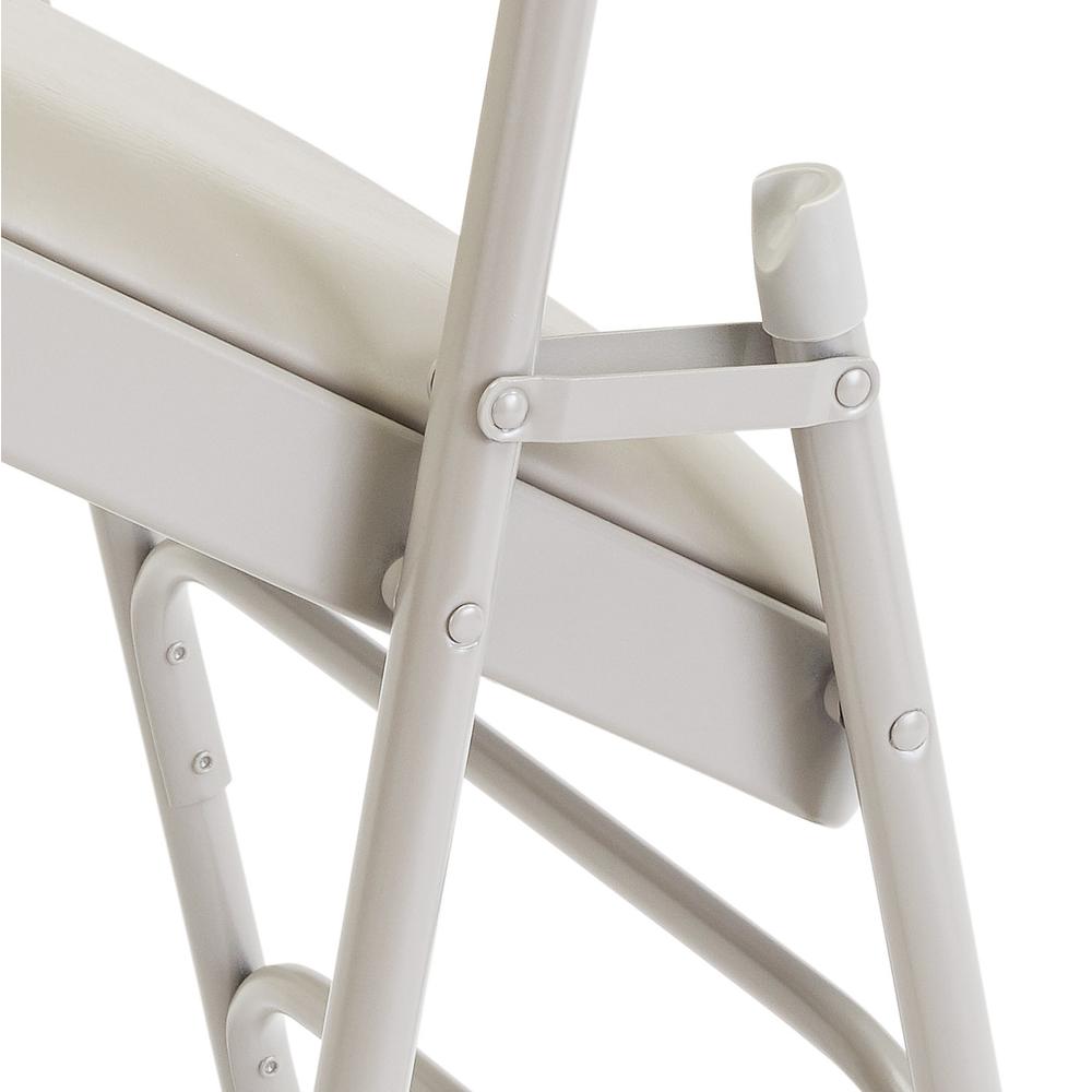 NPS® 1200 Series Premium Vinyl Upholstered Double Hinge Folding Chair, Warm Grey (Pack of 4). Picture 5