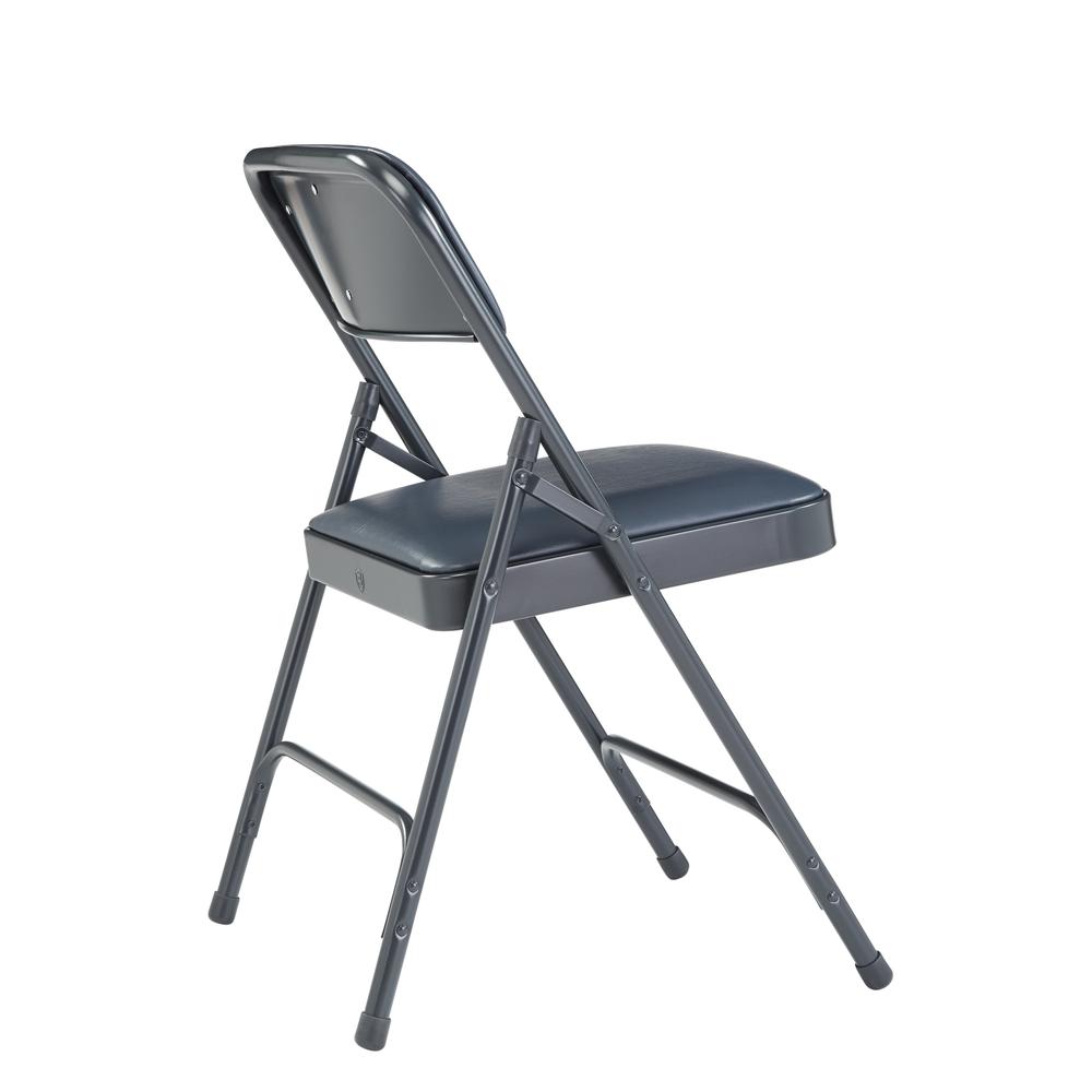 NPS® 1200 Series Premium Vinyl Upholstered Double Hinge Folding Chair, Dark Midnight Blue (Pack of 4). Picture 3