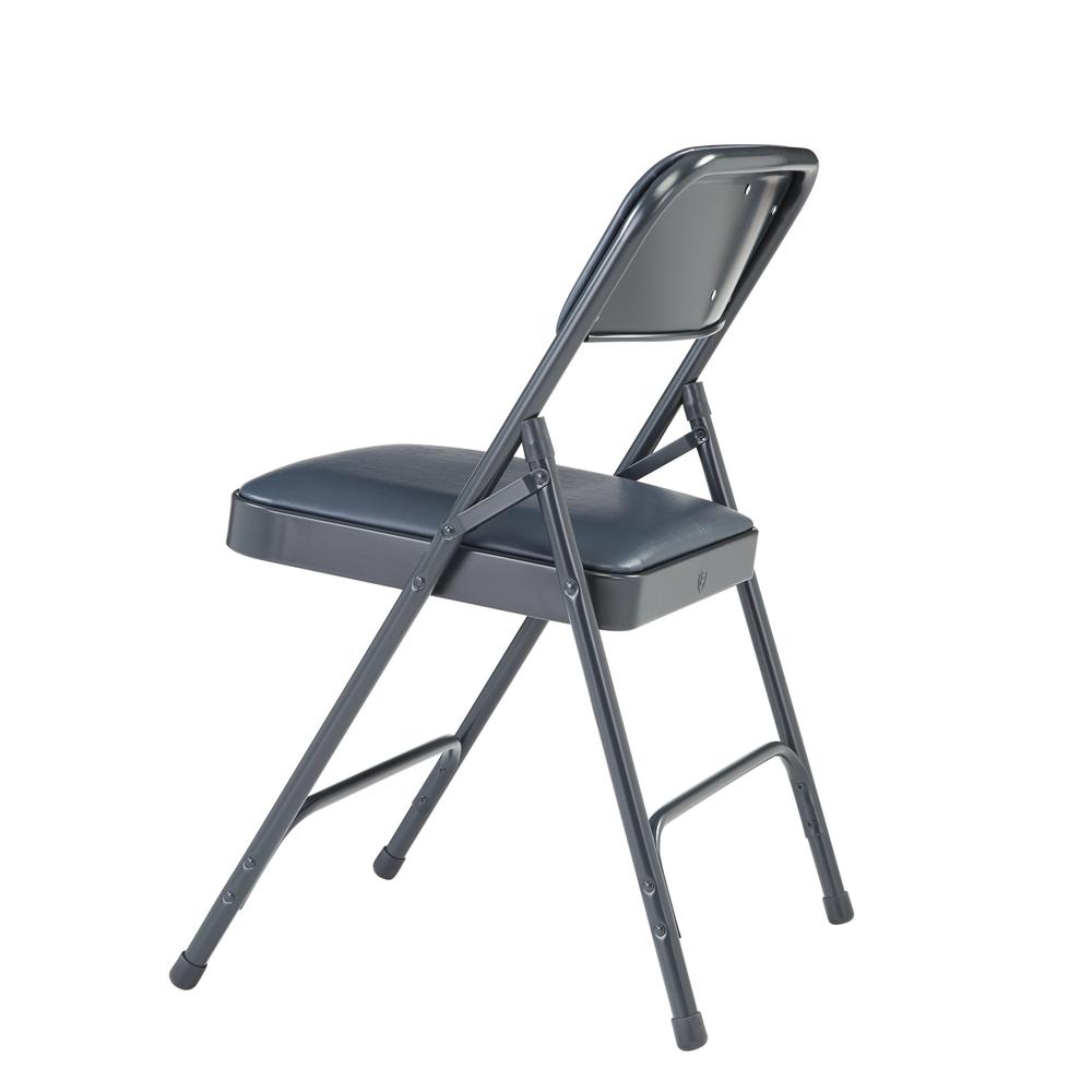 NPS® 1200 Series Premium Vinyl Upholstered Double Hinge Folding Chair, Dark Midnight Blue (Pack of 4). Picture 4