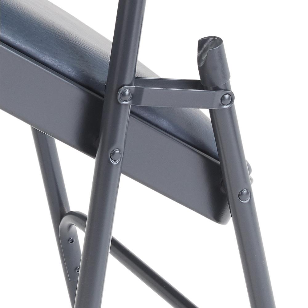 NPS® 1300 Series Premium Vinyl Upholstered Triple Brace Double Hinge Folding Chair, Dark Midnight Blue (Pack of 4). Picture 5