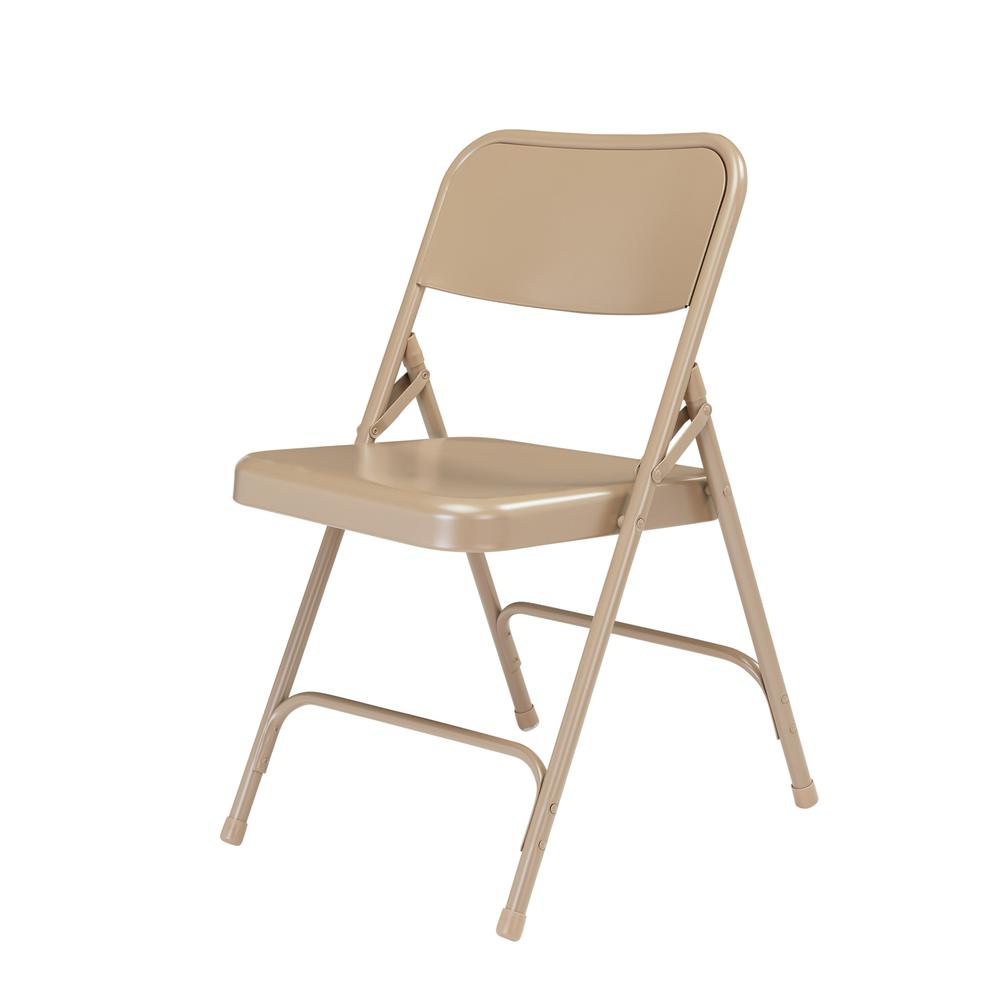 NPS® 200 Series Premium All-Steel Double Hinge Folding Chair, Beige (Pack of 4). Picture 2