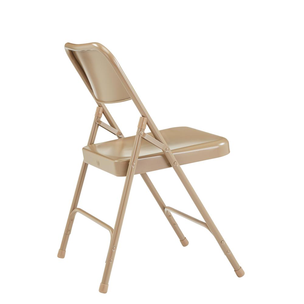 NPS® 200 Series Premium All-Steel Double Hinge Folding Chair, Beige (Pack of 4). Picture 3