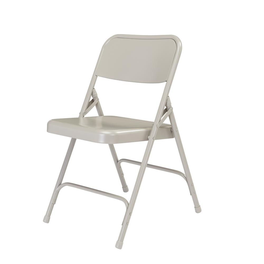 NPS® 200 Series Premium All-Steel Double Hinge Folding Chair, Grey (Pack of 4). Picture 2