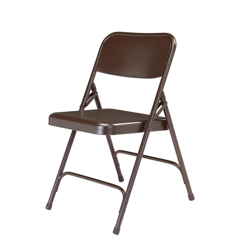 NPS® 200 Series Premium All-Steel Double Hinge Folding Chair, Brown (Pack of 4). Picture 2