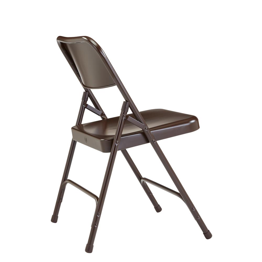 NPS® 200 Series Premium All-Steel Double Hinge Folding Chair, Brown (Pack of 4). Picture 3