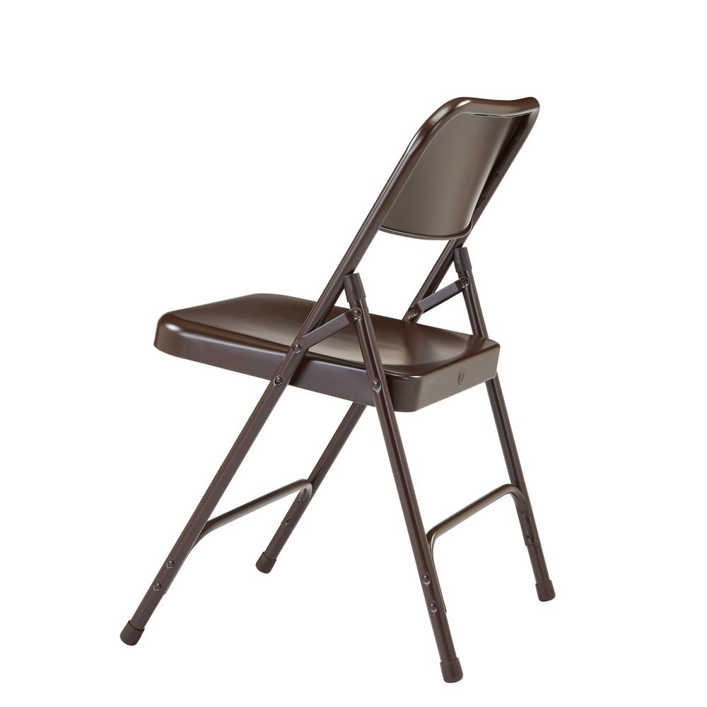 NPS® 200 Series Premium All-Steel Double Hinge Folding Chair, Brown (Pack of 4). Picture 4