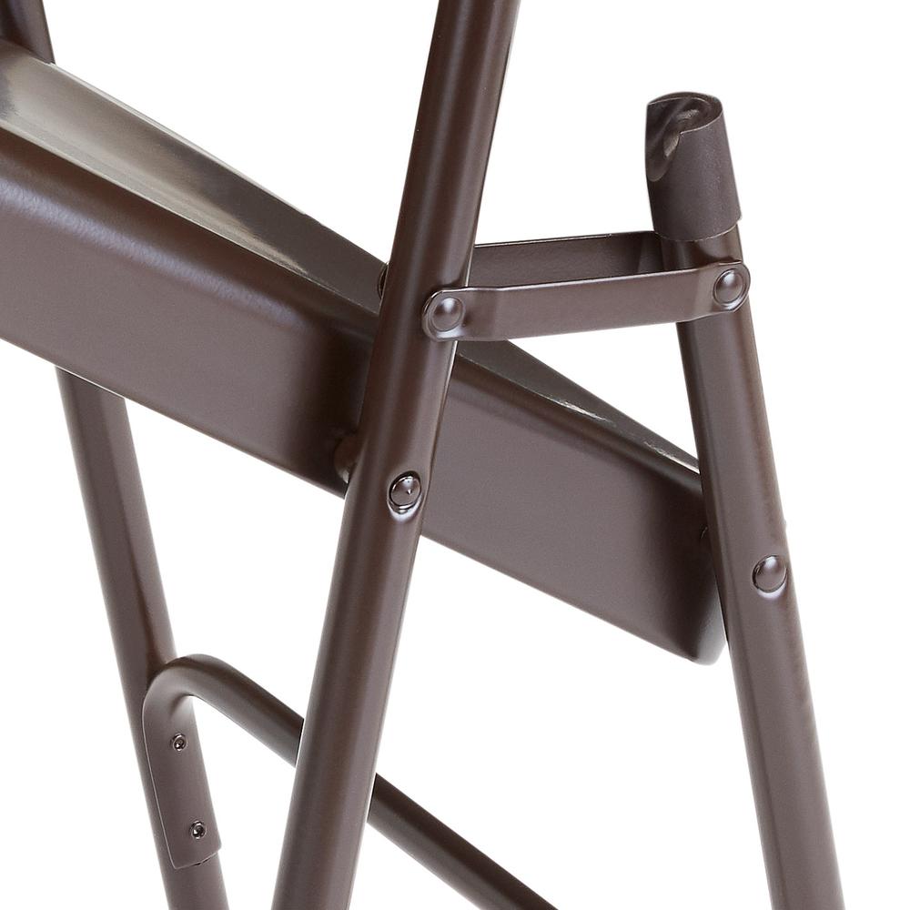 NPS® 200 Series Premium All-Steel Double Hinge Folding Chair, Brown (Pack of 4). Picture 5