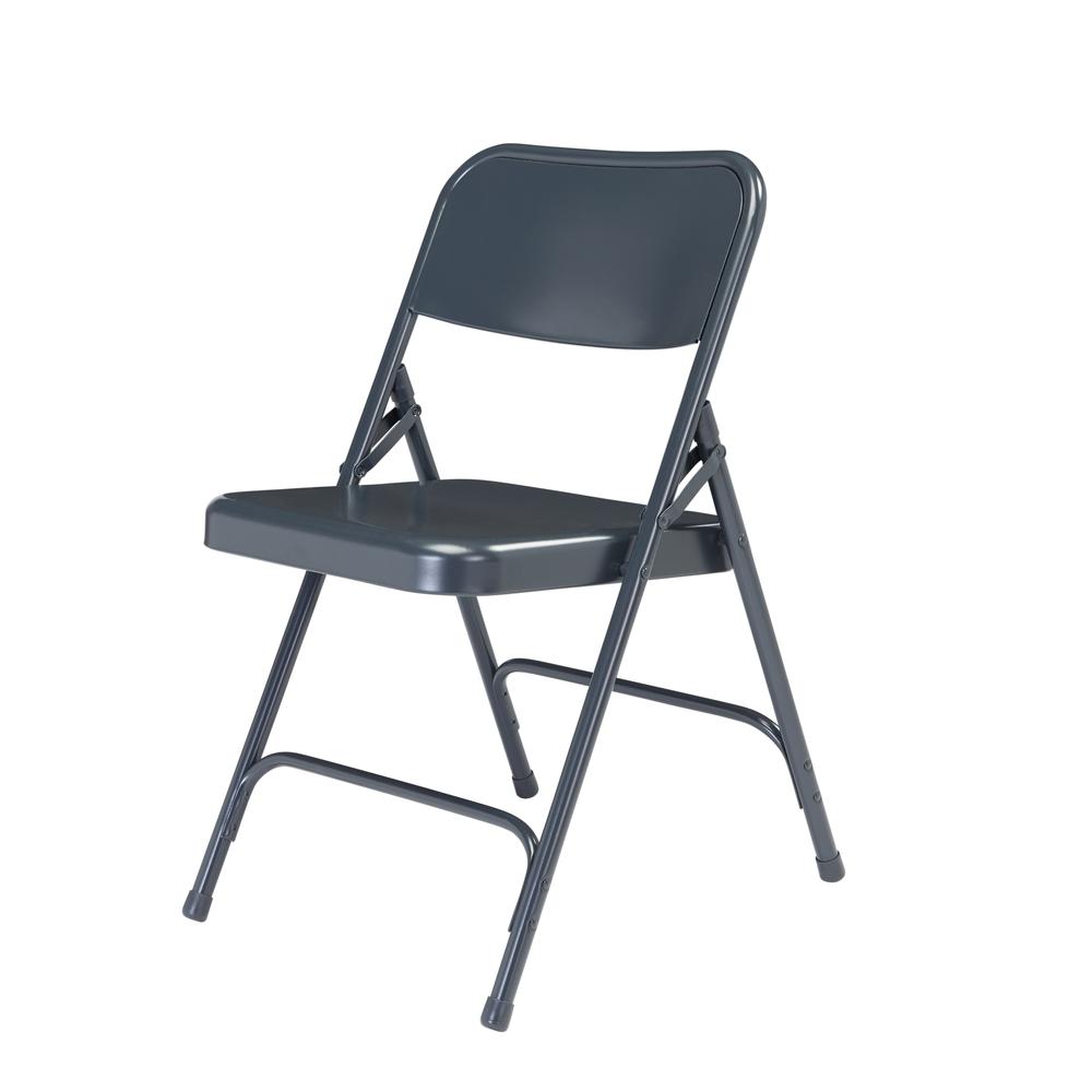 NPS® 200 Series Premium All-Steel Double Hinge Folding Chair, Char-Blue (Pack of 4). Picture 2