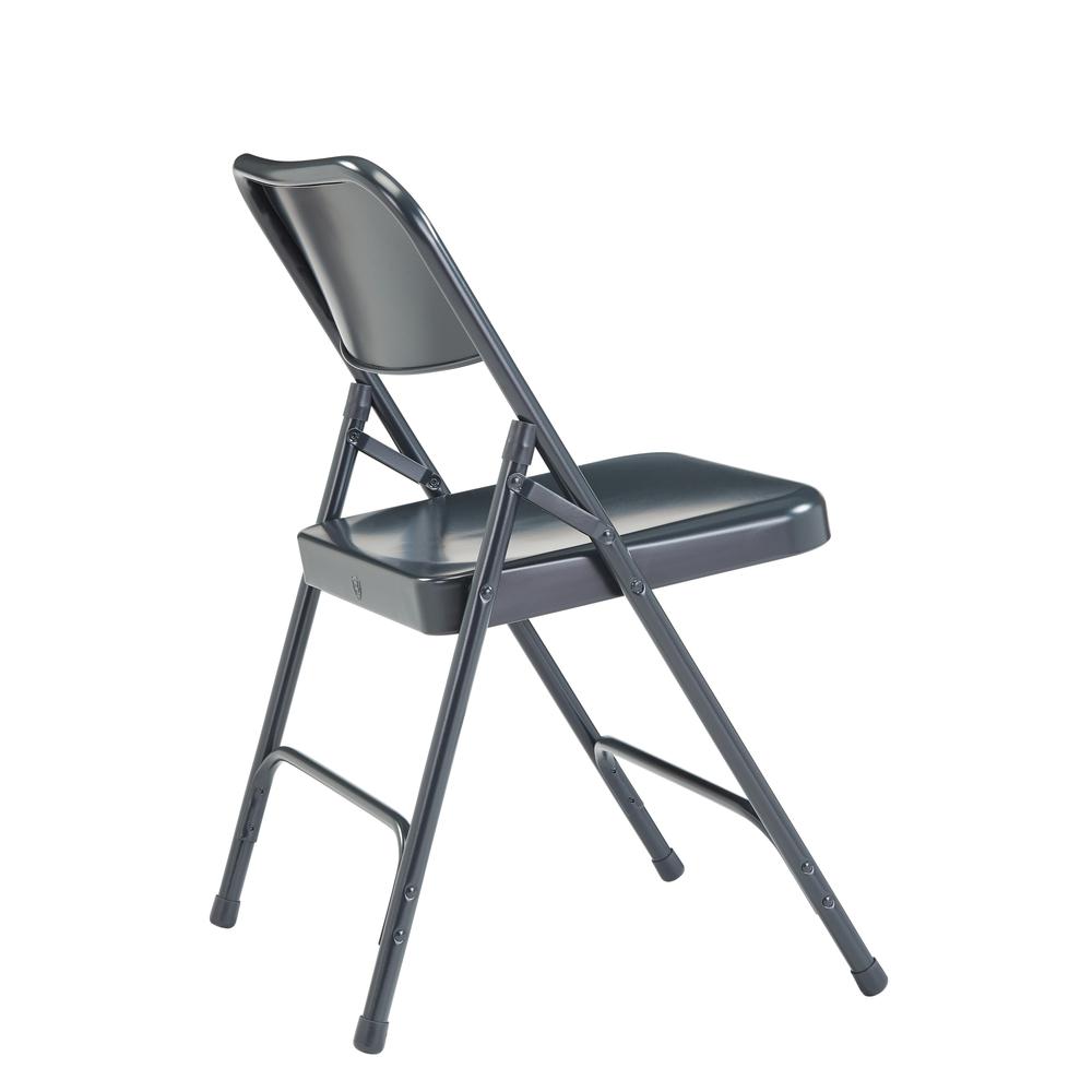 NPS® 200 Series Premium All-Steel Double Hinge Folding Chair, Char-Blue (Pack of 4). Picture 3