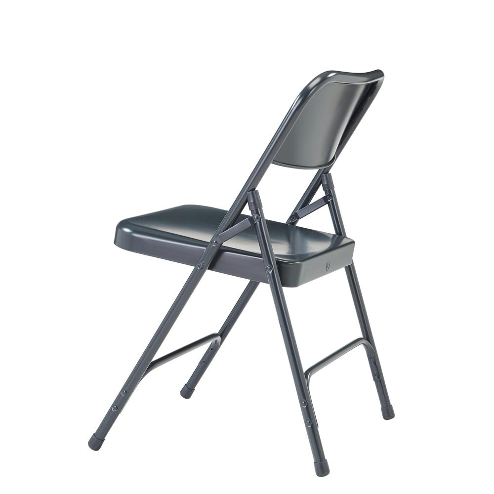 NPS® 200 Series Premium All-Steel Double Hinge Folding Chair, Char-Blue (Pack of 4). Picture 4