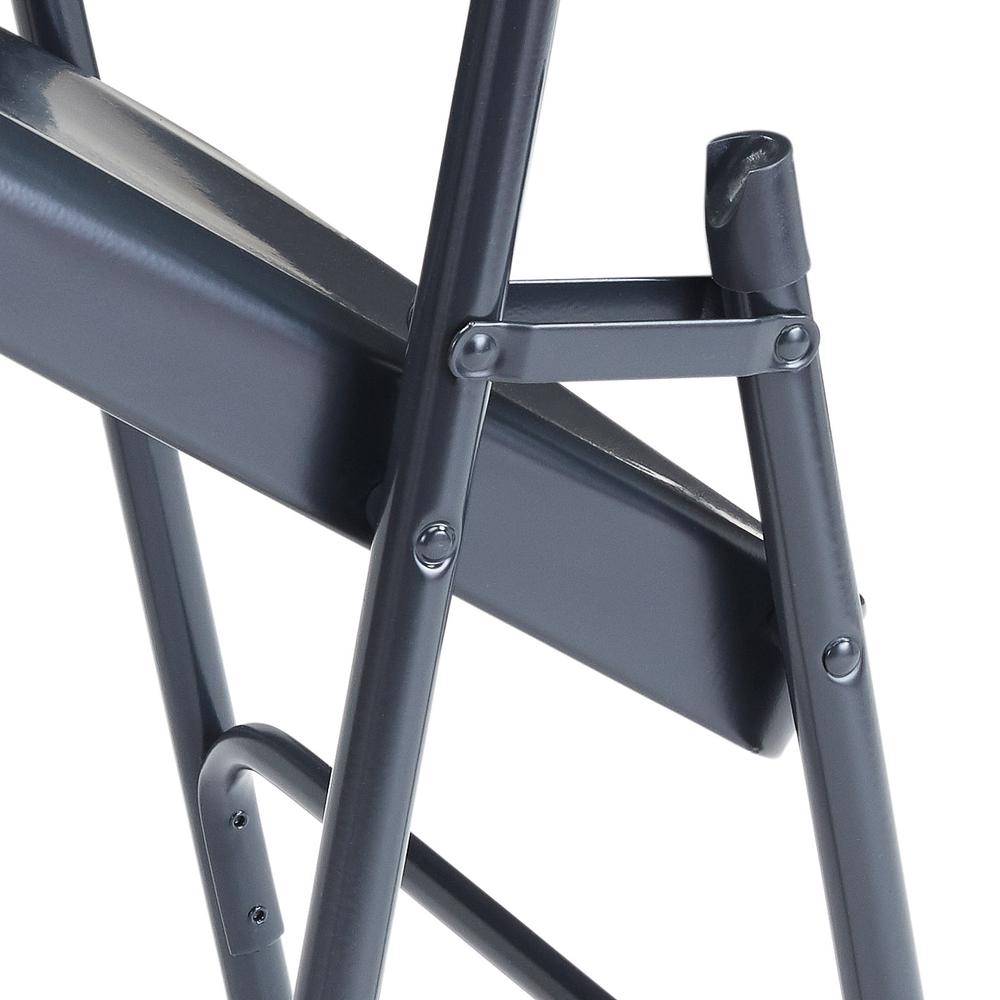 NPS® 200 Series Premium All-Steel Double Hinge Folding Chair, Char-Blue (Pack of 4). Picture 5