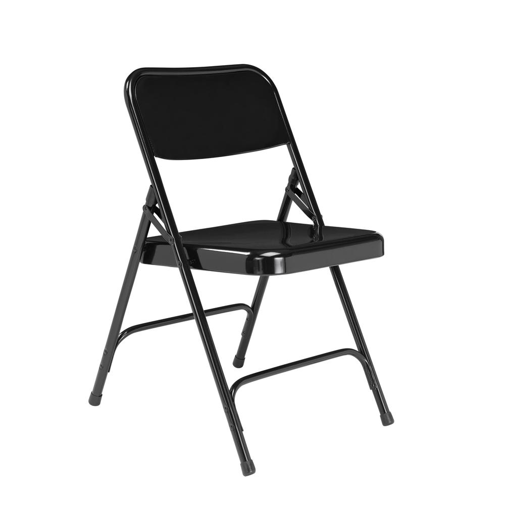 NPS® 200 Series Premium All-Steel Double Hinge Folding Chair, Black (Pack of 4). Picture 1
