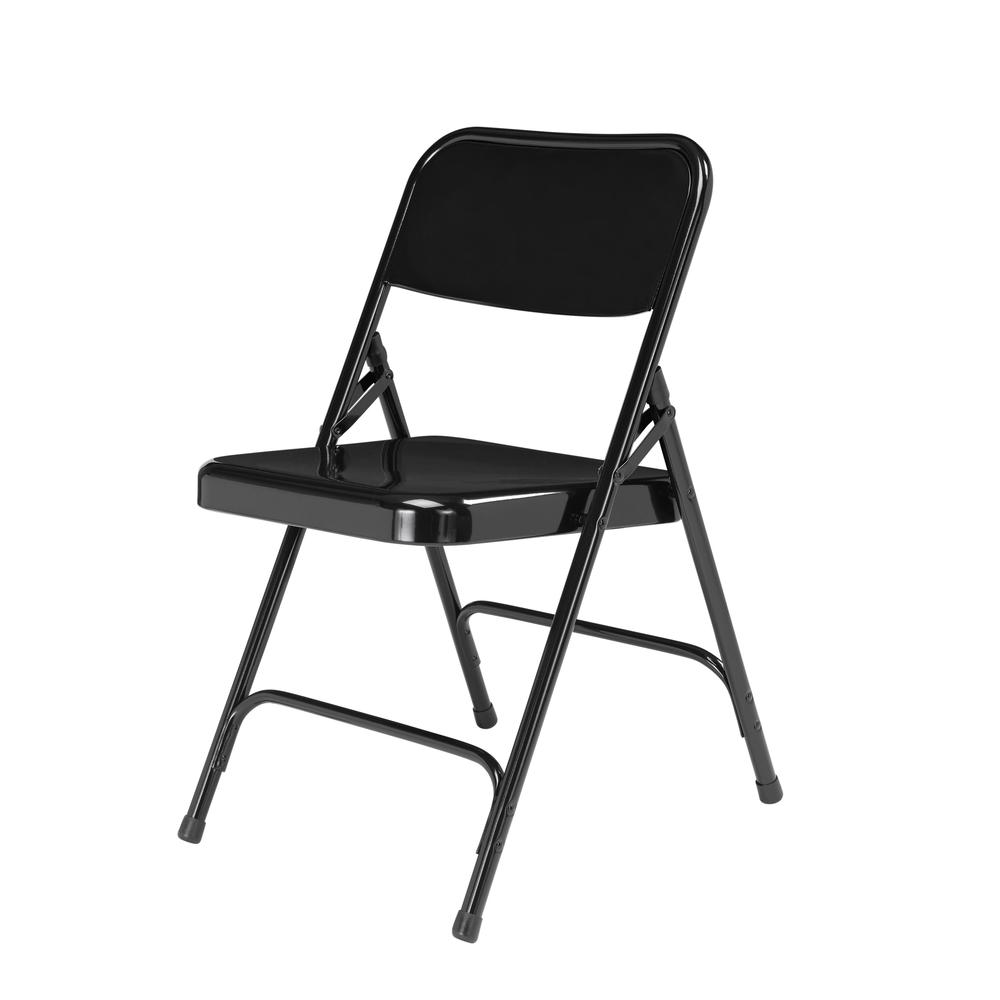NPS® 200 Series Premium All-Steel Double Hinge Folding Chair, Black (Pack of 4). Picture 2