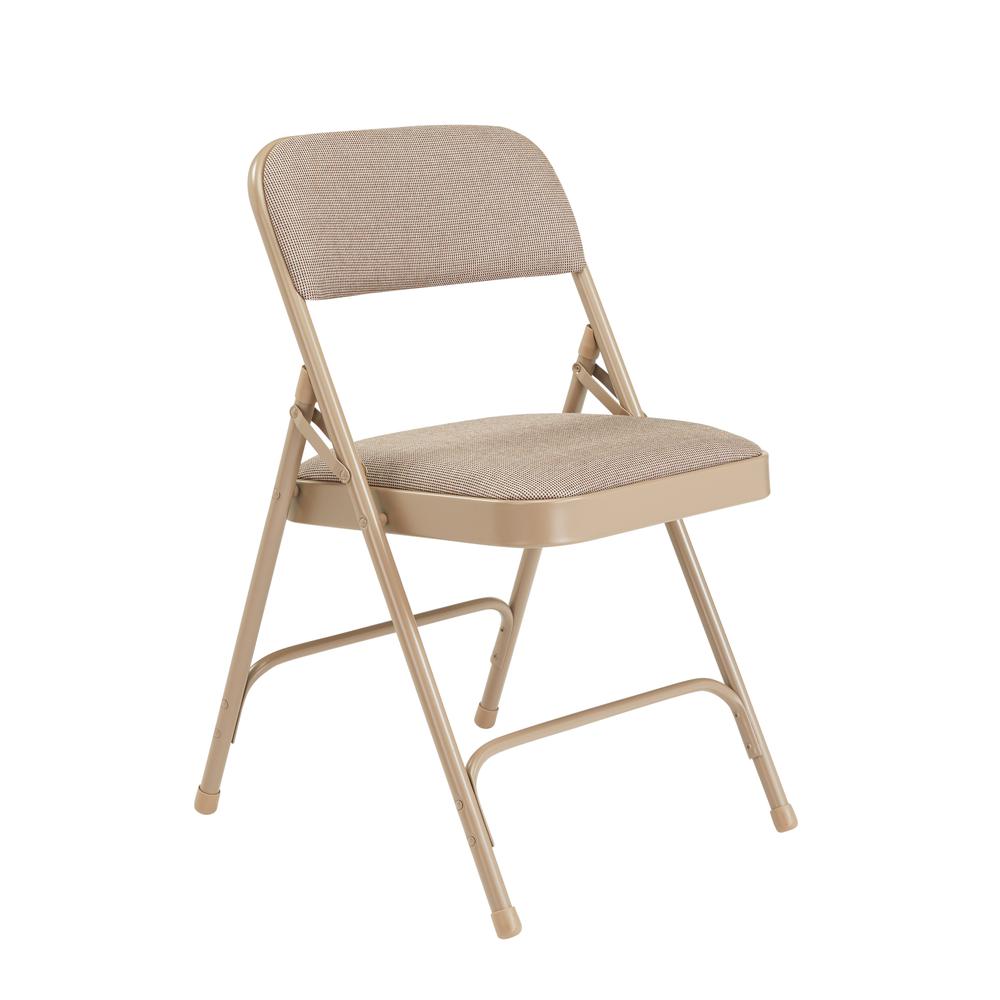 NPS® 2200 Series Deluxe Fabric Upholstered Double Hinge Premium Folding Chair, Café Beige (Pack of 4). The main picture.