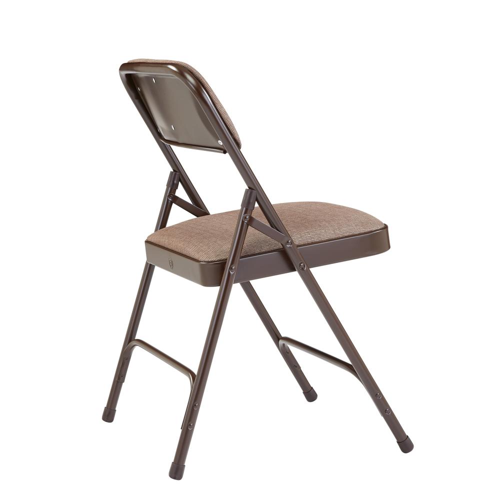 NPS® 2200 Series Deluxe Fabric Upholstered Double Hinge Premium Folding Chair, Russet Walnut (Pack of 4). Picture 3