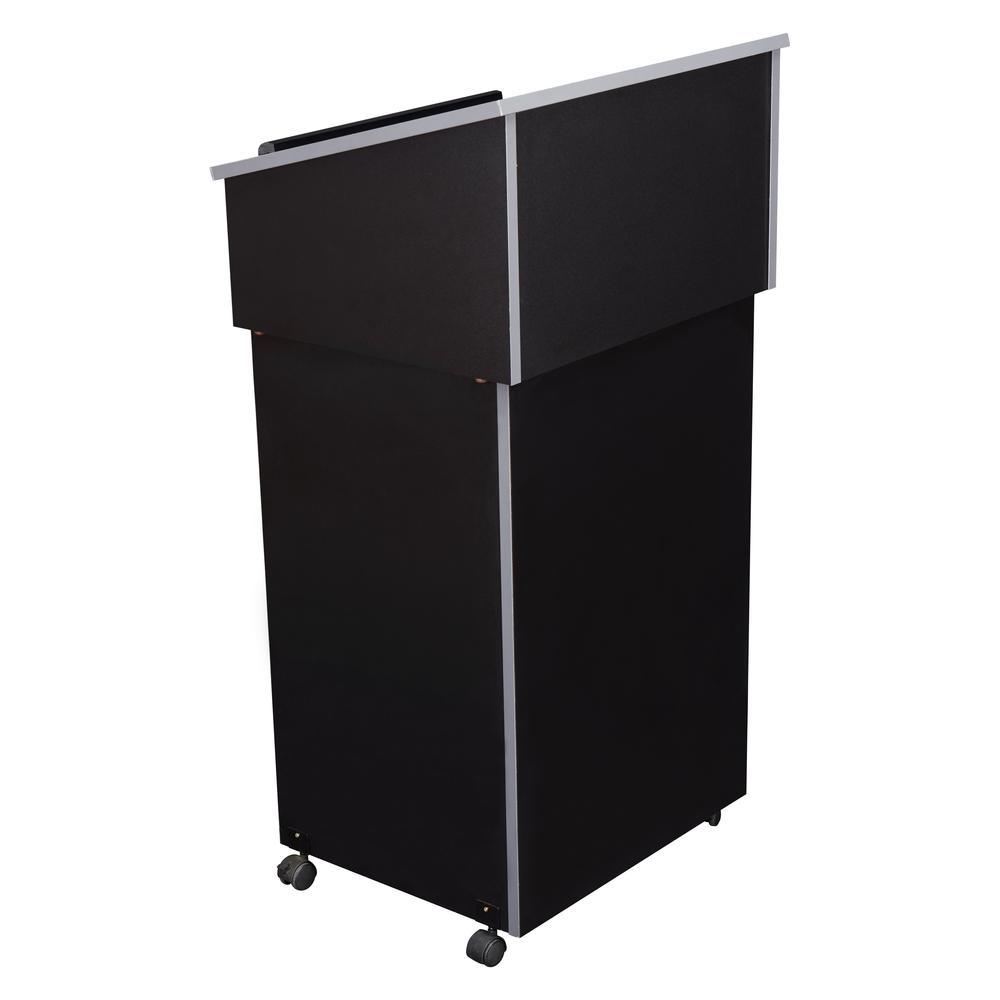 Oklahoma Sound® Tabletop Lectern with AV Cart/Lectern Base, Black. Picture 1