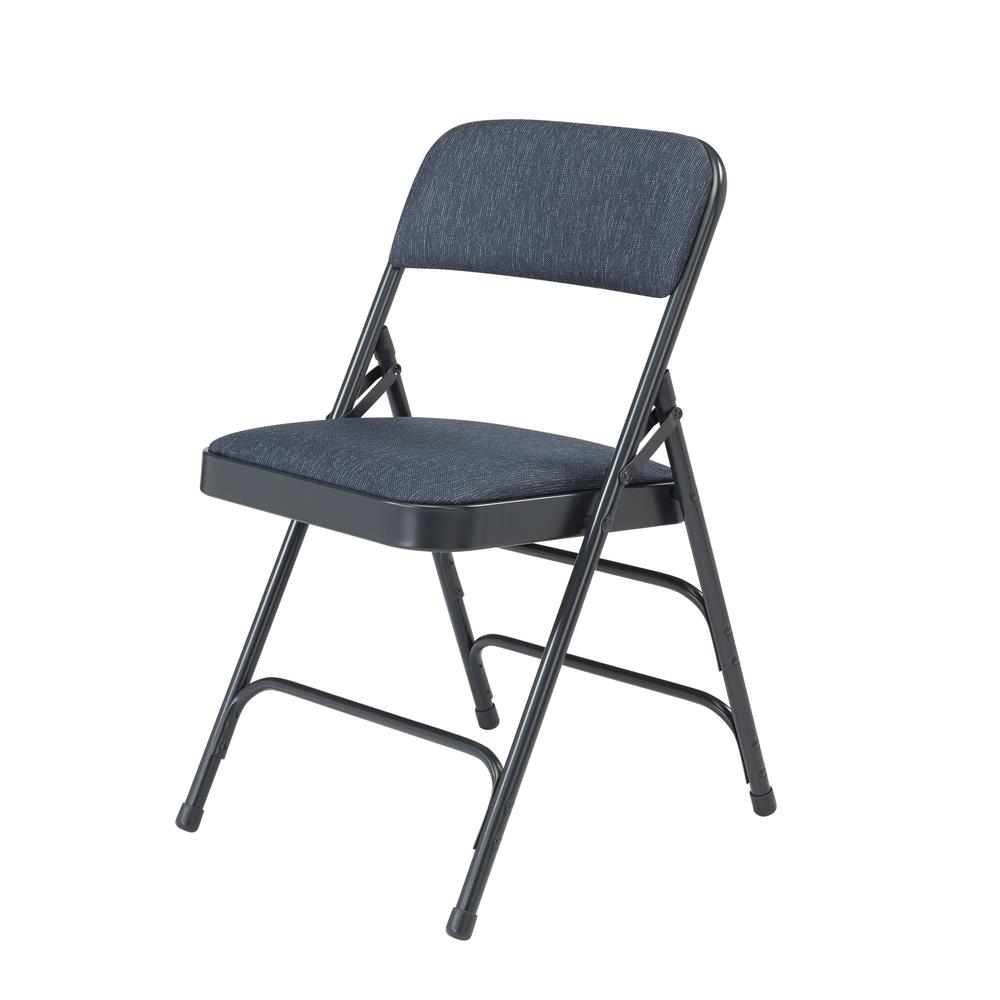 NPS® 2300 Series Deluxe Fabric Upholstered Triple Brace Double Hinge Premium Folding Chair, Imperial Blue (Pack of 4). Picture 2