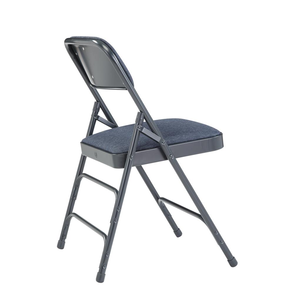 NPS® 2300 Series Deluxe Fabric Upholstered Triple Brace Double Hinge Premium Folding Chair, Imperial Blue (Pack of 4). Picture 3