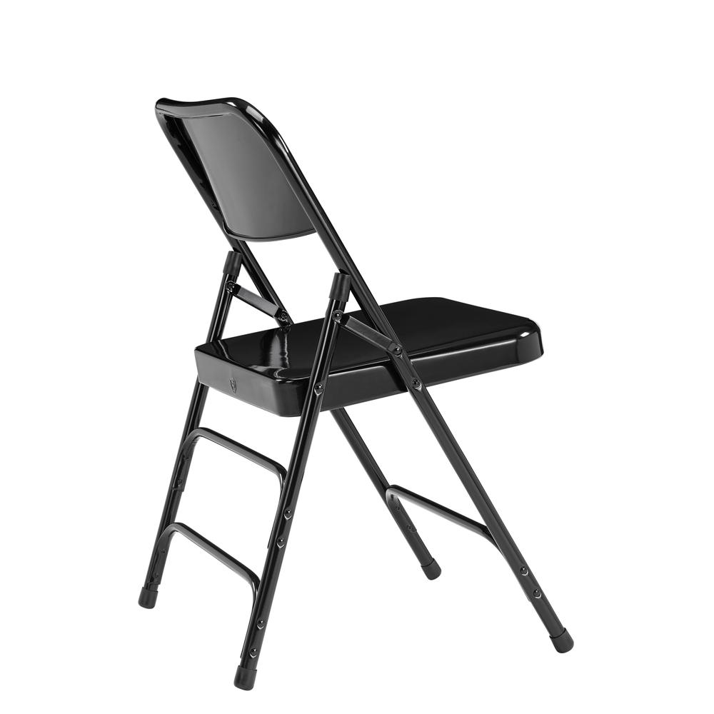 NPS® 300 Series Deluxe All-Steel Triple Brace Double Hinge Folding Chair, Black (Pack of 4). Picture 3