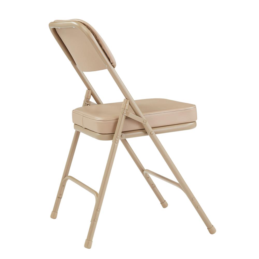 NPS® 3200 Series Premium 2" Vinyl Upholstered Double Hinge Folding Chair, Beige (Pack of 2). Picture 3
