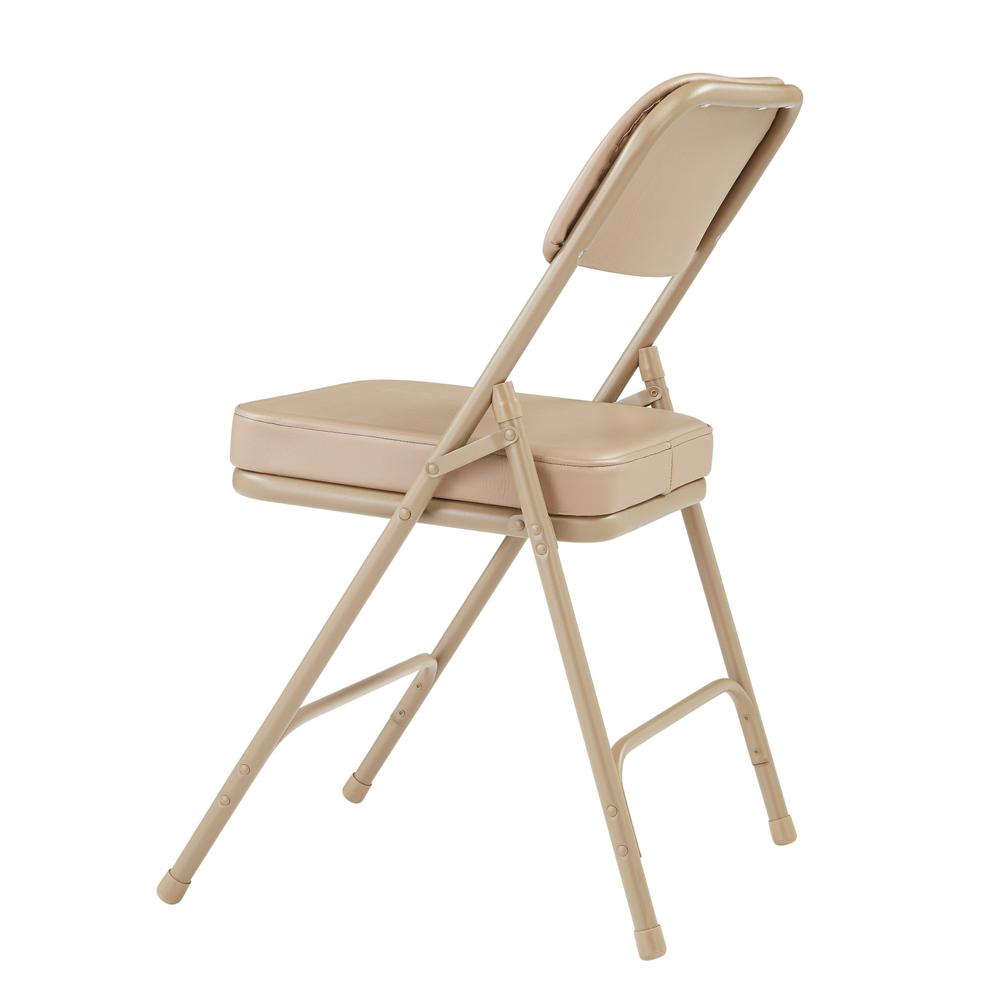 NPS® 3200 Series Premium 2" Vinyl Upholstered Double Hinge Folding Chair, Beige (Pack of 2). Picture 4
