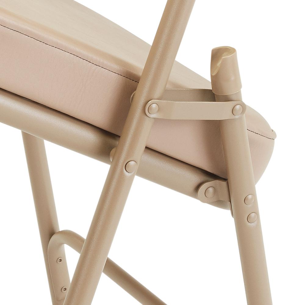 NPS® 3200 Series Premium 2" Vinyl Upholstered Double Hinge Folding Chair, Beige (Pack of 2). Picture 5