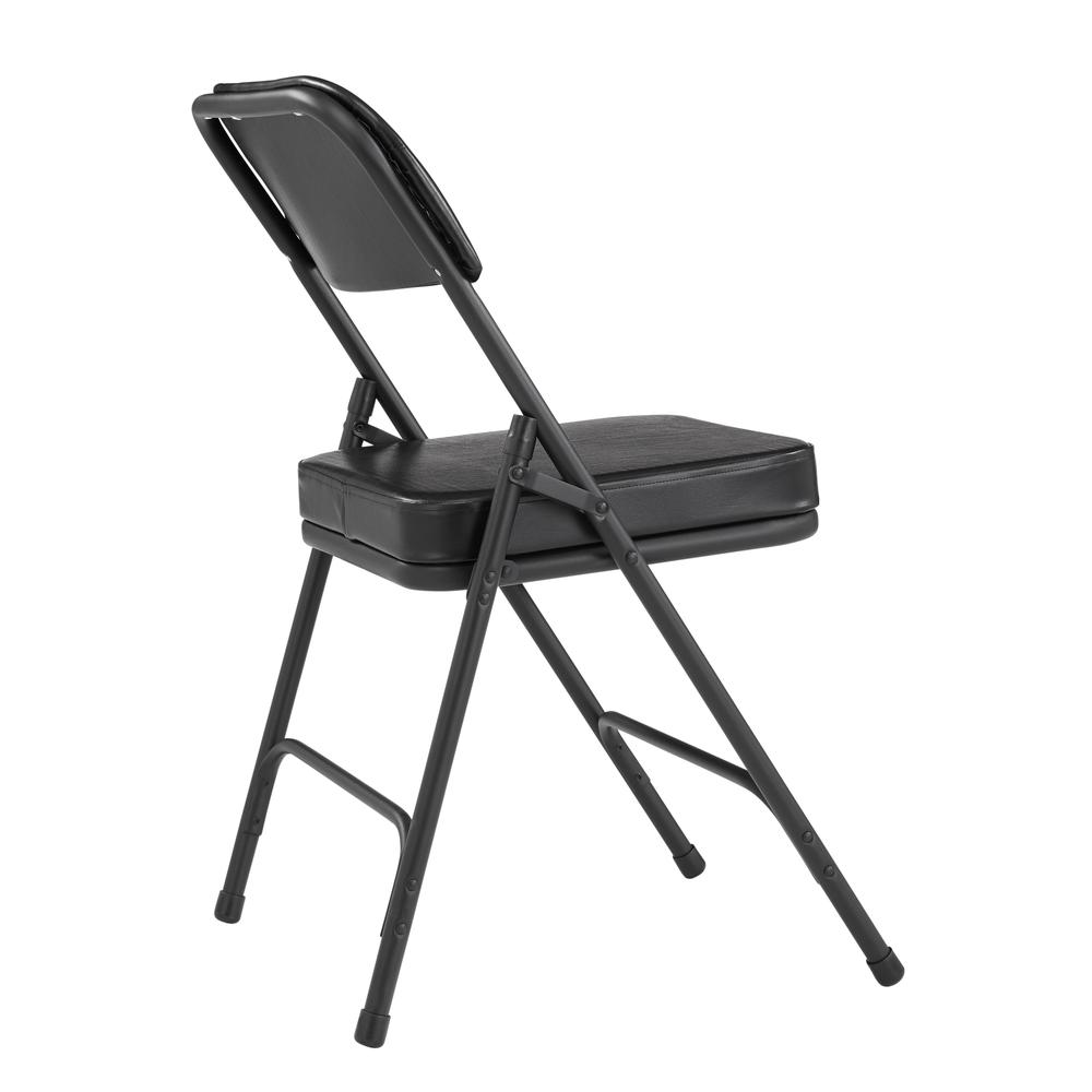 NPS® 3200 Series Premium 2" Vinyl Upholstered Double Hinge Folding Chair, Black (Pack of 2). Picture 3