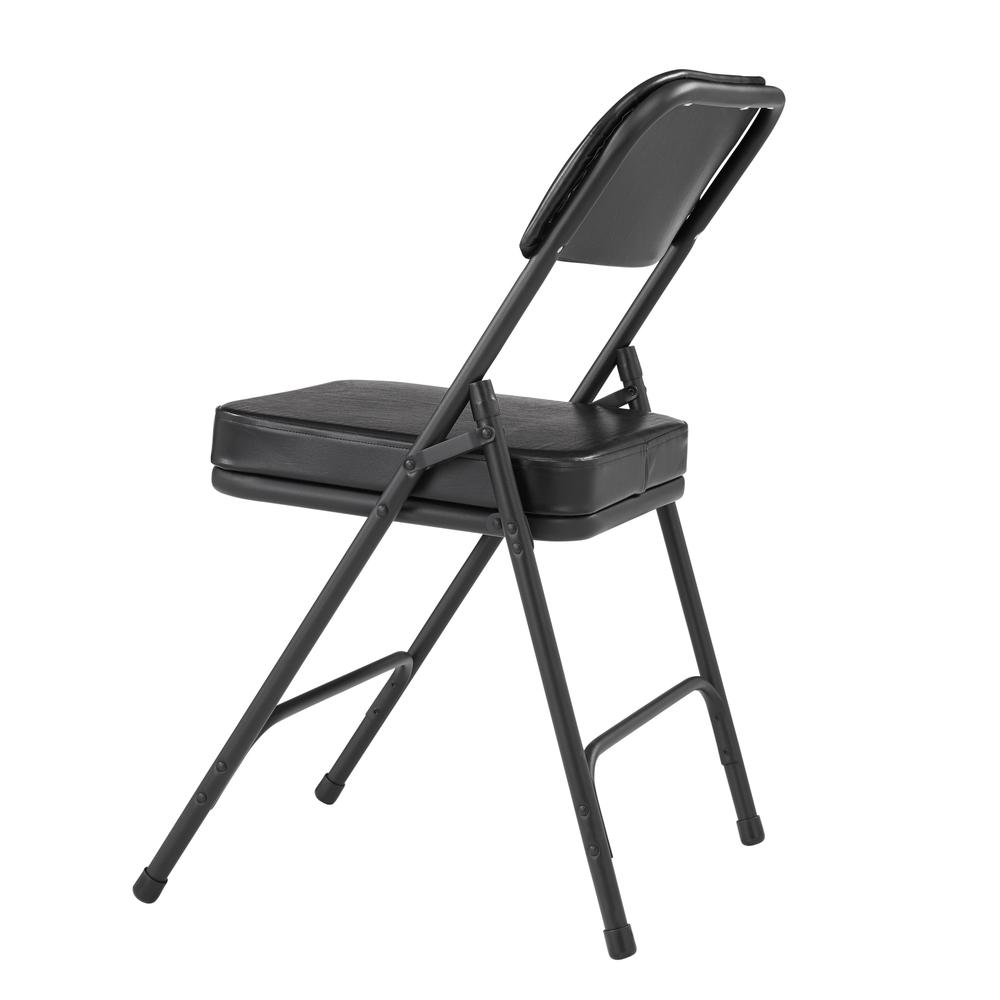 NPS® 3200 Series Premium 2" Vinyl Upholstered Double Hinge Folding Chair, Black (Pack of 2). Picture 4