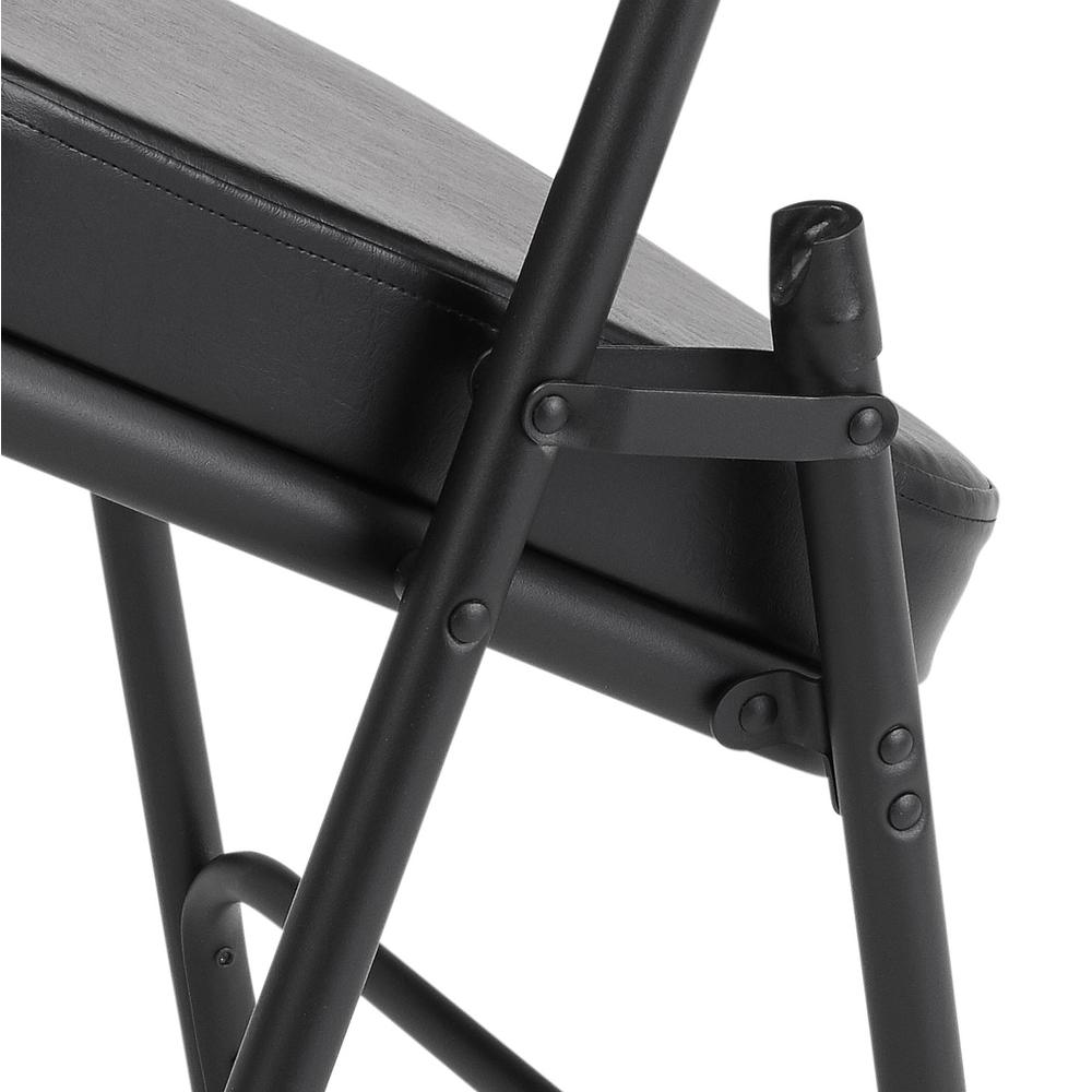NPS® 3200 Series Premium 2" Vinyl Upholstered Double Hinge Folding Chair, Black (Pack of 2). Picture 5