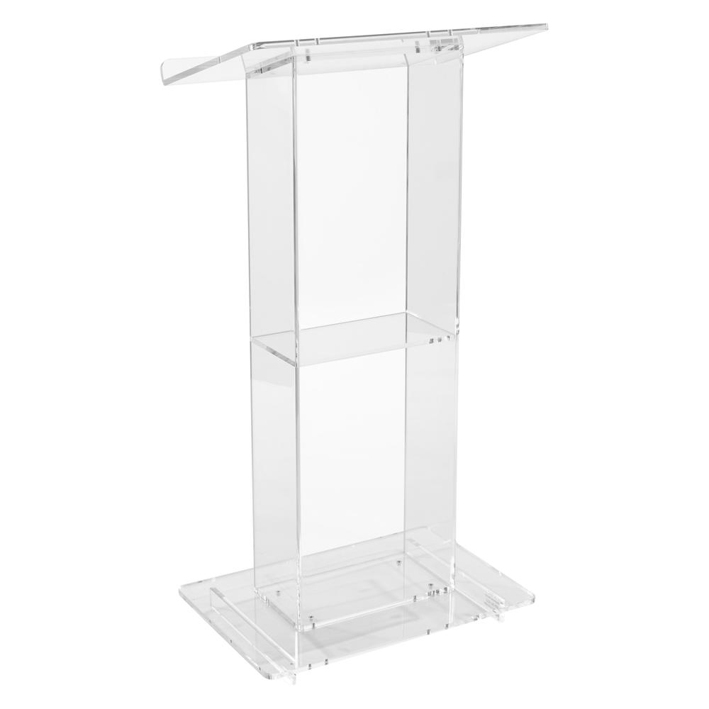 Oklahoma Sound® Clear Acrylic Lectern with Shelf. Picture 1