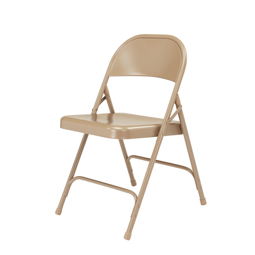 NPS® 50 Series All-Steel Folding Chair, Beige (Pack of 4). Picture 2
