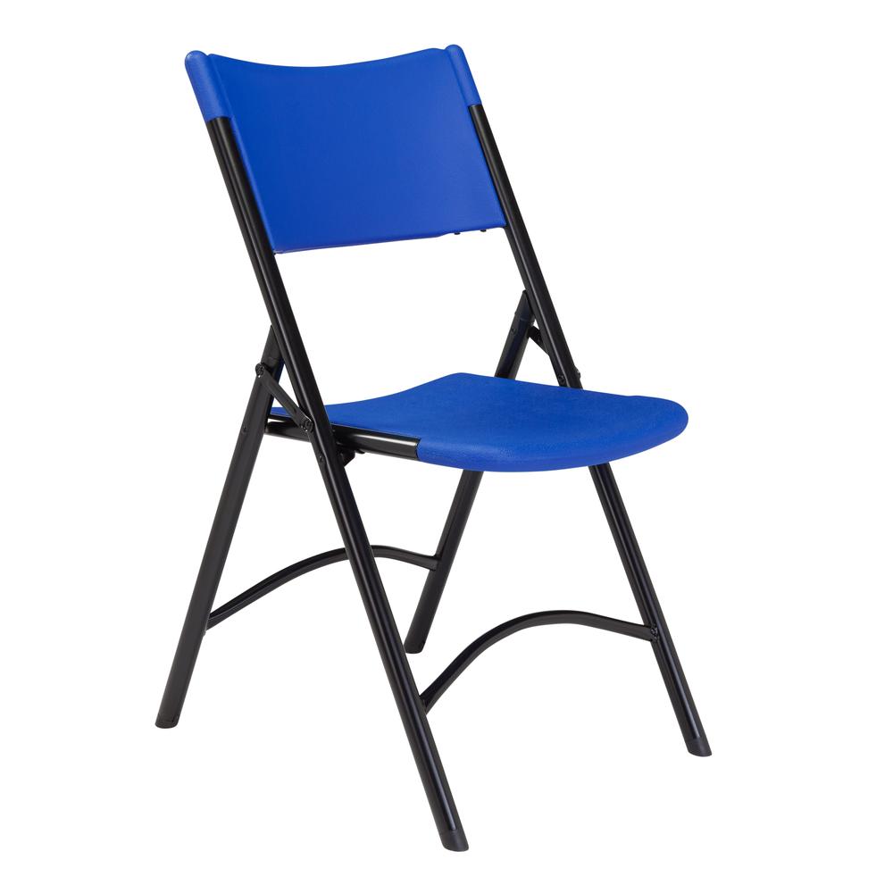 NPS® 600 Series Heavy Duty Plastic Folding Chair, Blue (Pack of 4). Picture 1