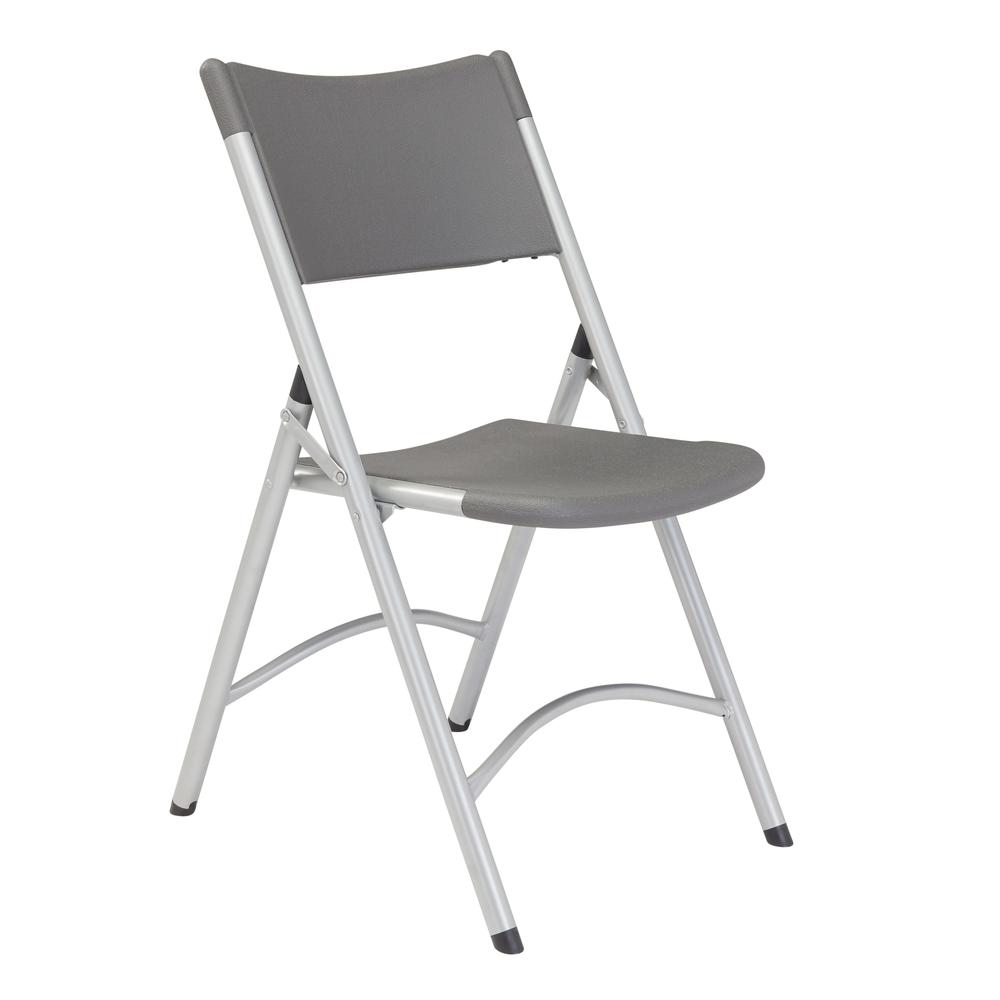 NPS® 600 Series Heavy Duty Plastic Folding Chair, Charcoal Slate (Pack of 4). Picture 1