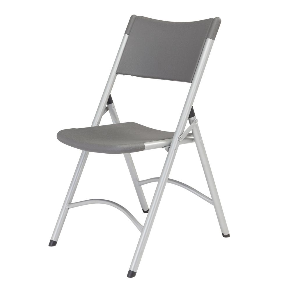 NPS® 600 Series Heavy Duty Plastic Folding Chair, Charcoal Slate (Pack of 4). Picture 2
