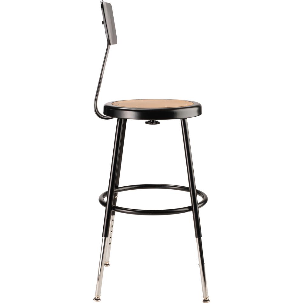 (5 Pack) NPS® 19"-27" Height Adjustable Heavy Duty Steel Stool With Backrest, Black. Picture 4